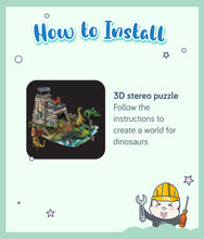 Load image into Gallery viewer, Dinosaurs World Collection 59 pcs set installation: build a dinosaur world with the 3D stereo puzzle
