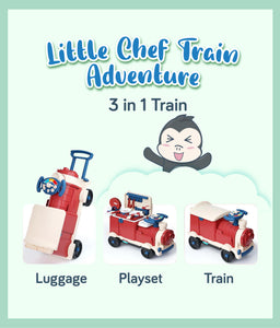  Tableware Kitchen Train 3 in 1 Train:  Luggage, Playset, Train