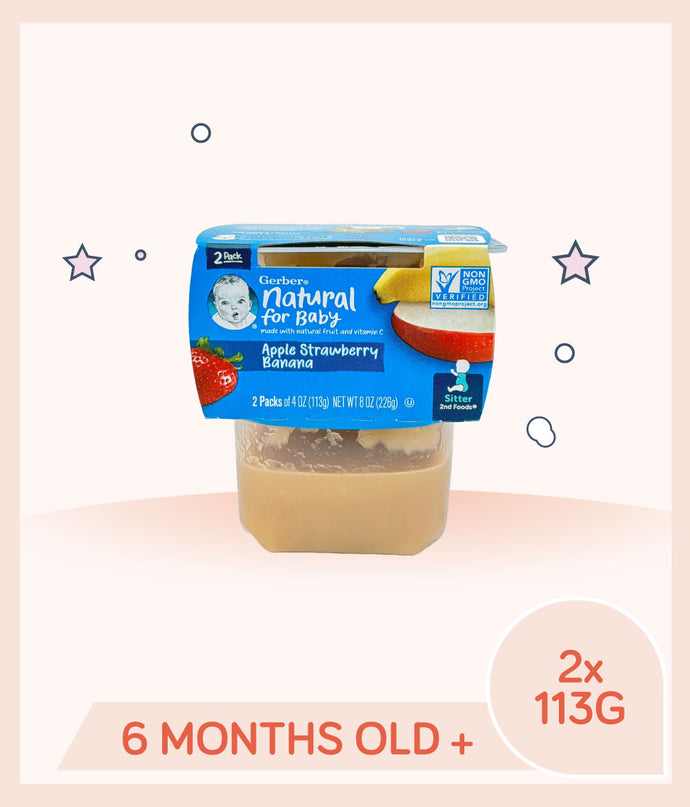 Gerber Natural Apple Strawberry Banana for kids over 6 months old