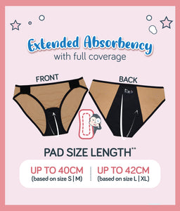 Emer Romi The Flexi Cotton Reusable Menstrual Underwear Period Panties (Day/Night Use Heavy Flow)