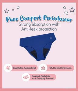 Emer Stella The Basic Mid Waist Reusable Menstrual Underwear Period Panties (Day Use Medium Flow)