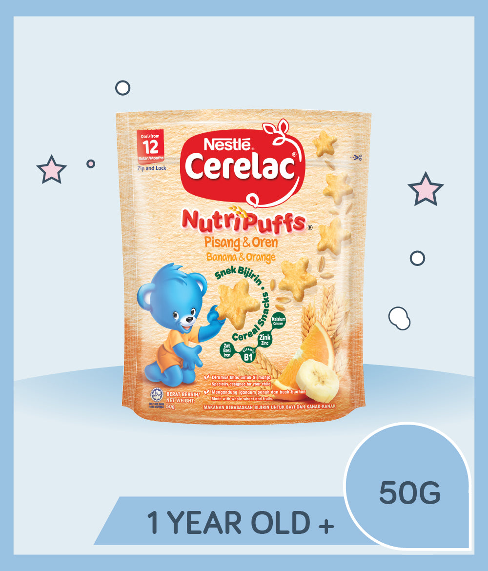 Cerelac Puffs Snacks Banana & Orange 50g Pouch