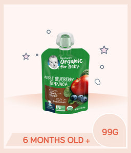 Gerber® Organic Apple Blueberry Spinach Pouch 99g