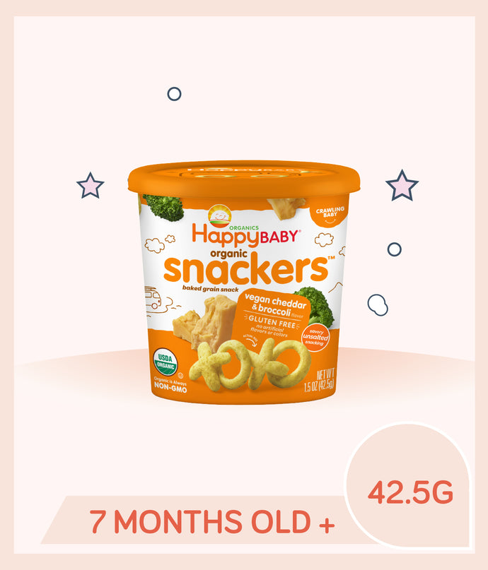 Happy Baby Snackers Vegan Cheddar Broccoli 42.5g