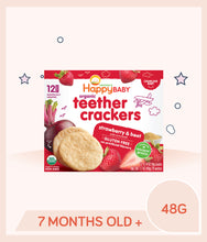Load image into Gallery viewer, Happy Baby Teether Crackers Strawberry Beet 48g
