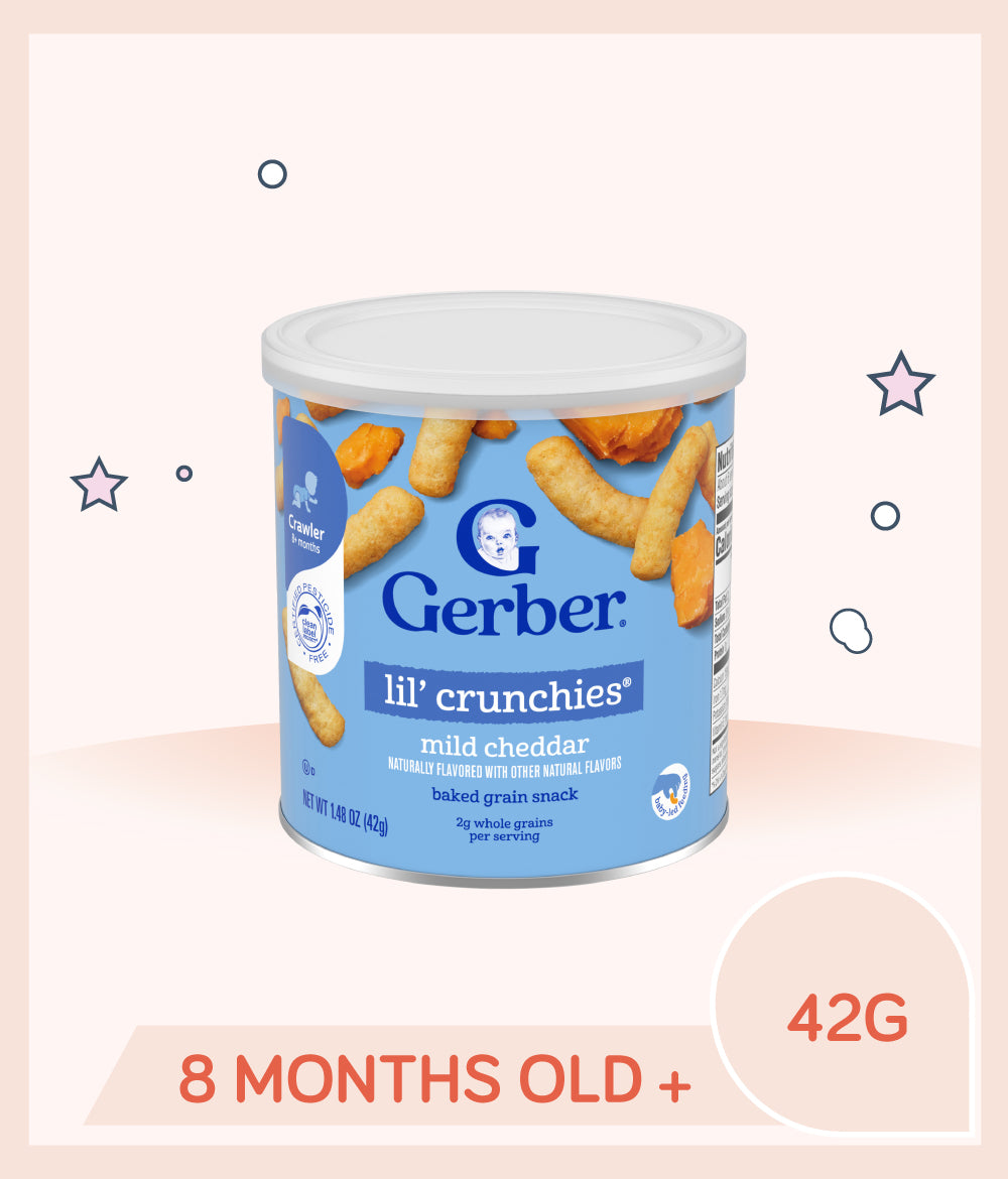 Gerber Lil Crunchies Mild Cheddar 42g Canister