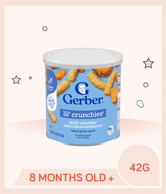Gerber Lil Crunchies Mild Cheddar 42g Canister