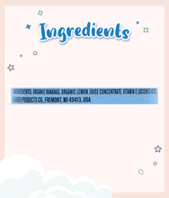 Load image into Gallery viewer, Ingredients list of Gerber Organic 1st Foods Banana on a product label
