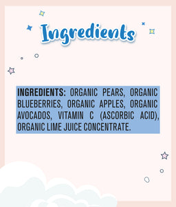 Gerber Organic Pear Blueberry Apple Avocado 99g Pouch