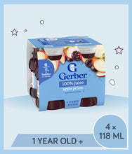 Load image into Gallery viewer, Gerber 100% Apple Prune Juice 473ml Bottle (pack of 4 x 118ml)
