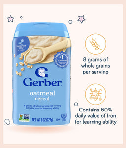 Gerber Single Grain Cereal Oatmeal 227g Container