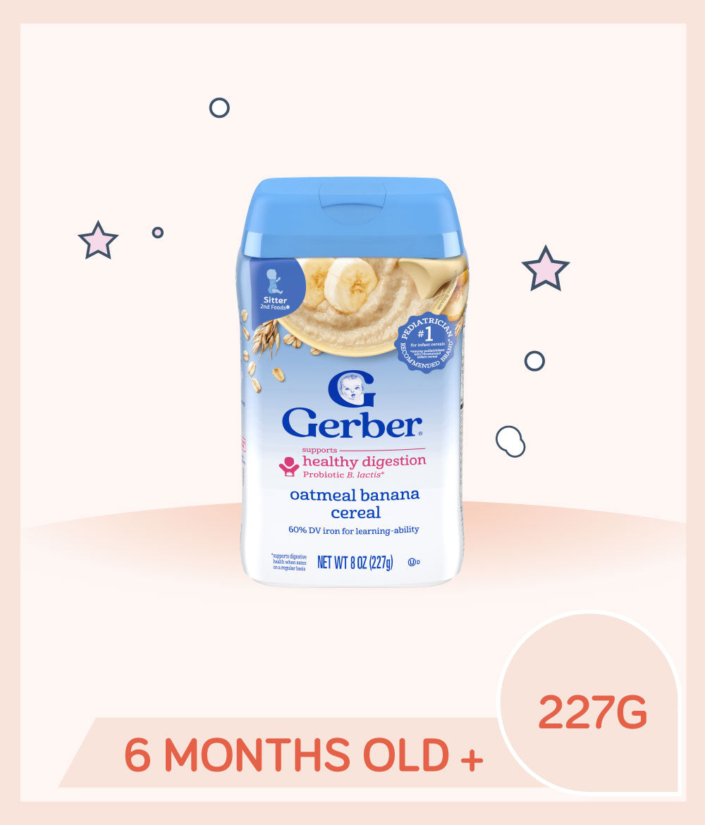 Gerber Fruit & Probiotic Infant Cereal Oatmeal Banana 227g Container ...