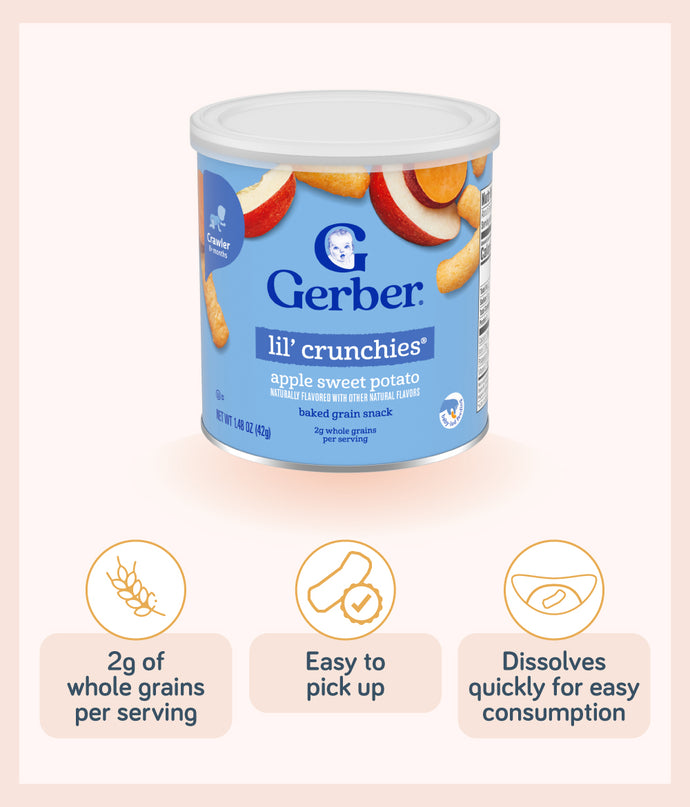 Gerber Lil Crunchies Apple Sweet Potato 42g Canister
