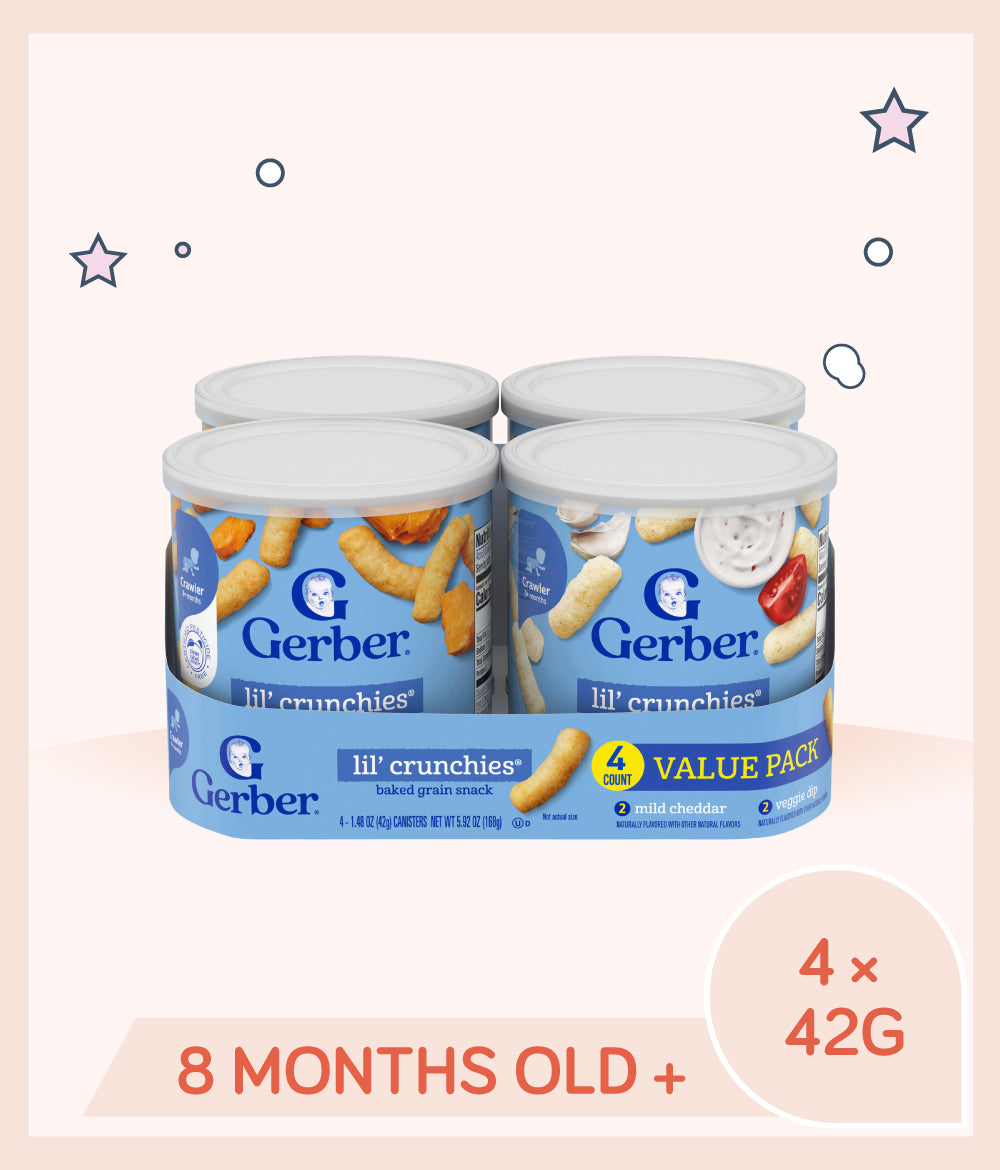 Gerber Veggie Dip/Mild Cheddar Crunchies Value Pack (168g)