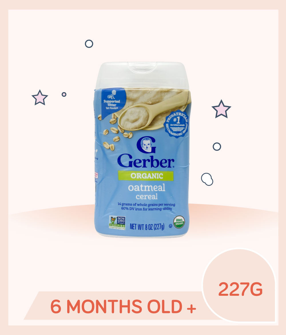 Gerber Organic Single Grain Cereal Oatmeal 227g Container