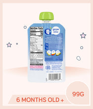Load image into Gallery viewer, Back view of Gerber Organic Pear Mango Avocado pouch with green lid
