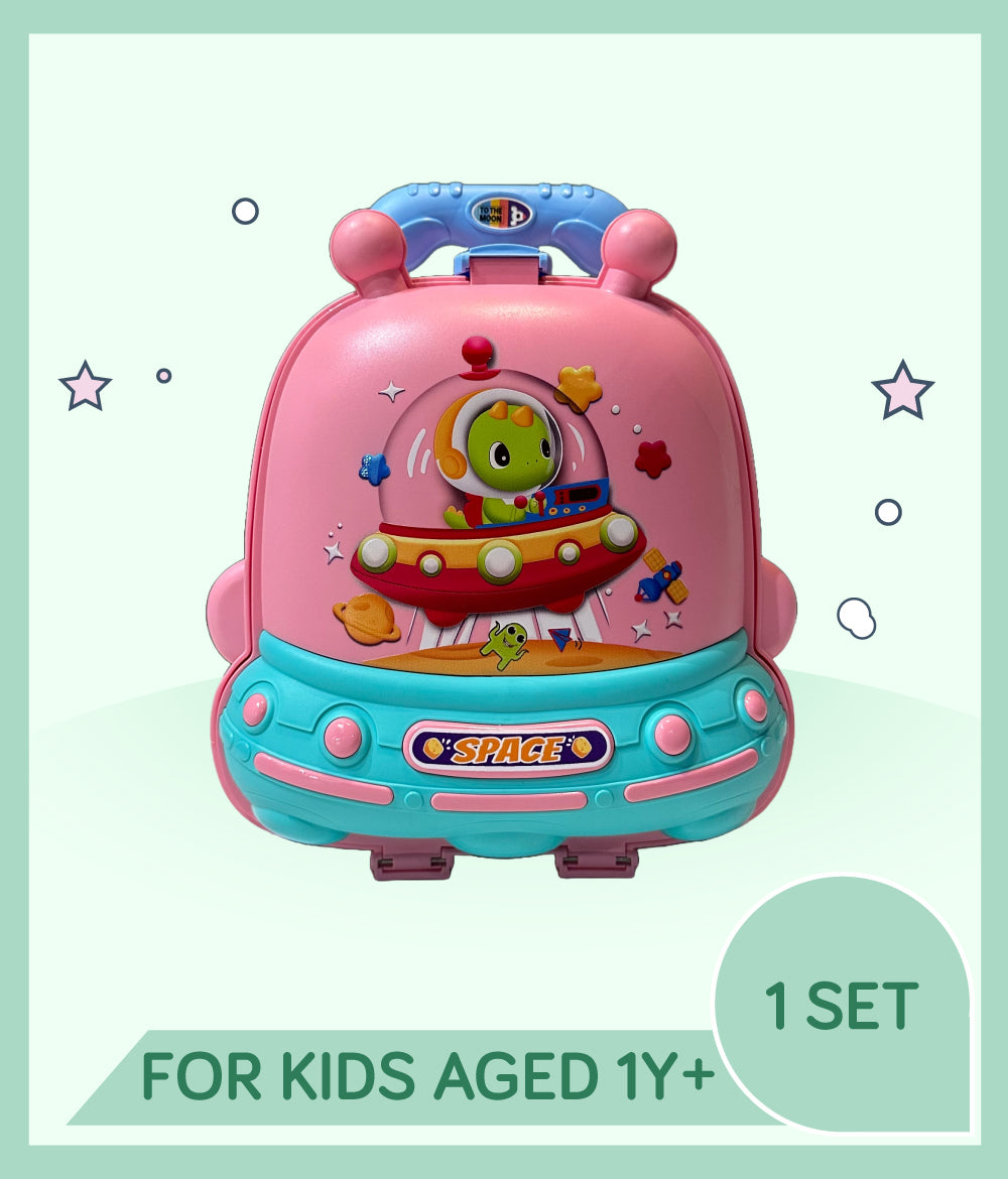 Front view of Beach Space Suitcase 8 Pcs Set