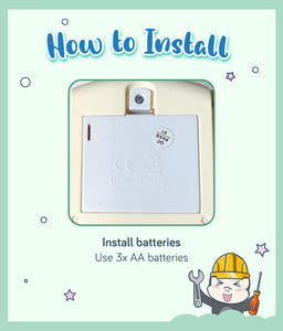 Electronic Docile Deer Shape Sorter installation with 3x AA batteries