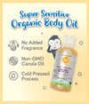 California Baby Super Sensitive Certified Organic Body Oil  133ml 100% Plant-Based