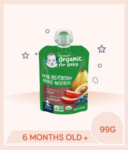 Gerber Organic Pear Blueberry Apple Avocado 99g Pouch
