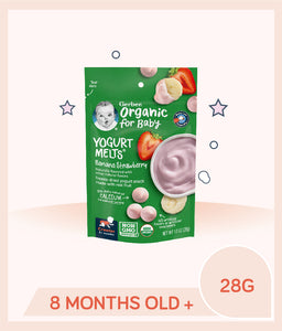 Gerber Organic Yogurt Melts Banana Strawberry 28g Pouch
