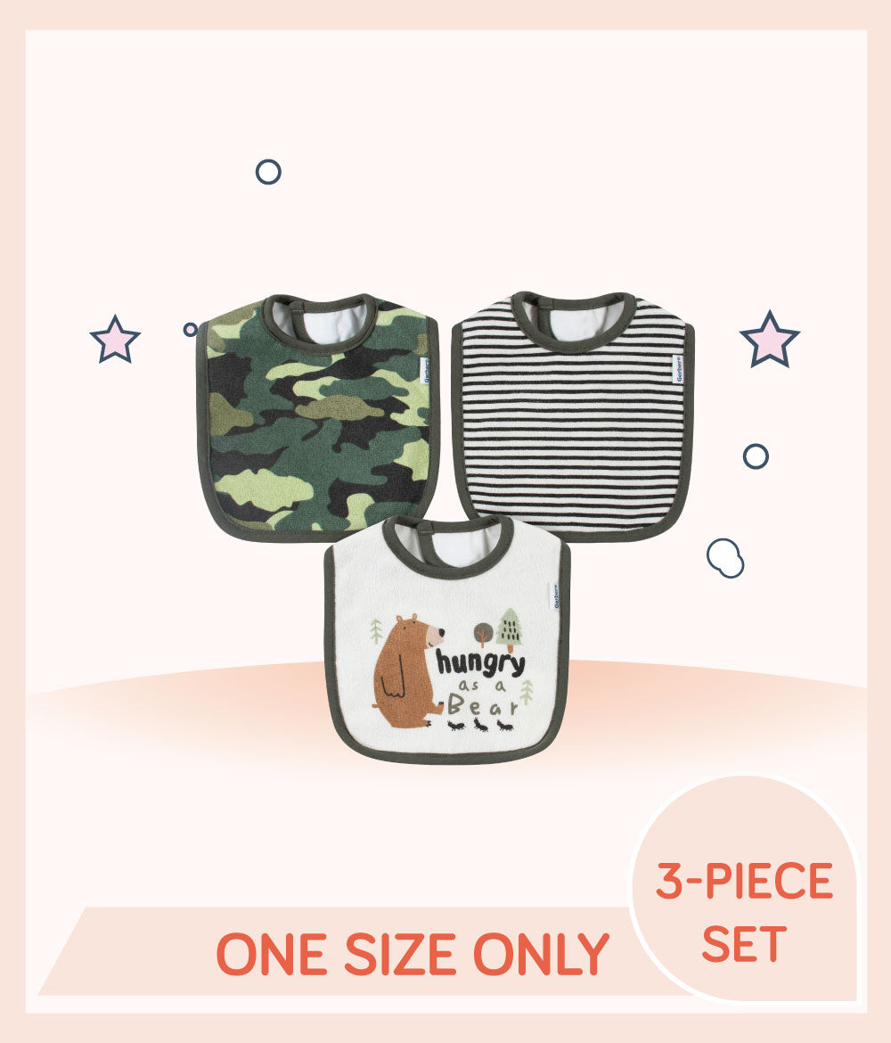 Gerber 3-Pack Boys Bear Bibs