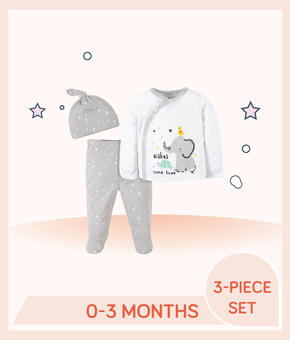 Gerber 3-Piece Baby Neutral Baby Animals Take-Me-Home Set