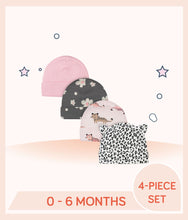 Load image into Gallery viewer, Gerber 4-Pack Baby Girls Leopard Caps
