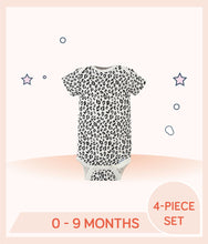 Load image into Gallery viewer, Gerber 4-Pack Baby Girls Leopard Short Sleeve Onesies® Bodysuits
