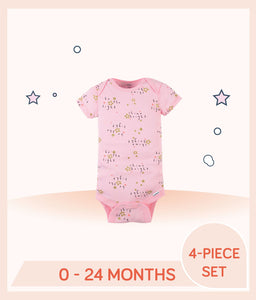 Gerber 4-Pack Baby Girls Princess Short Sleeve Onesies® Bodysuits