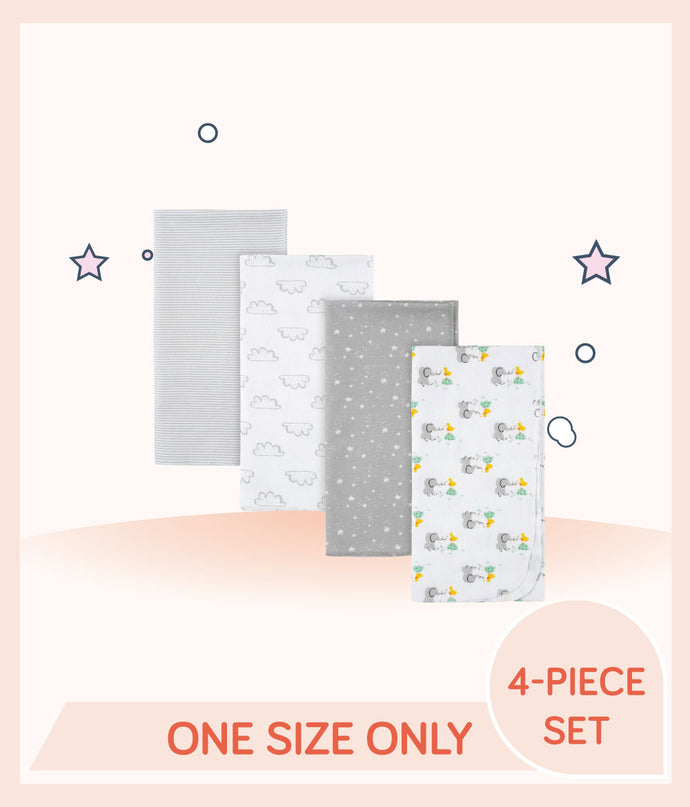 Gerber 4-Pack Neutral Baby Animals Flannel Receiving Blankets