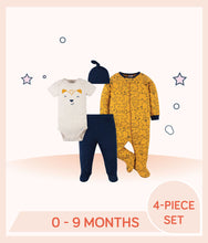 Load image into Gallery viewer, Gerber 4-Piece Baby Boys Fox Outfit Set
