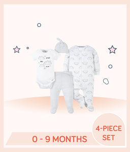 Gerber 4-Piece Baby Neutral Baby Animals Outfit Set