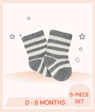 Load image into Gallery viewer, Gerber 6-Pack Baby Boys Dino Wiggle-Proof™ Jersey Crew Socks
