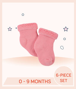 Gerber 6-Pack Baby Girls Princess Wiggle-Proof™ Terry Bootie Socks