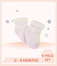 Load image into Gallery viewer, Gerber 6-Pack Baby Girls Princess Wiggle-Proof™ Terry Bootie Socks
