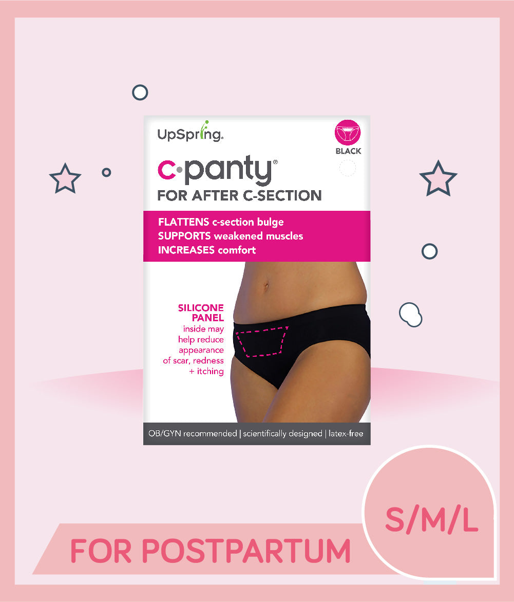 Upspring C-Panty Classic Waist Postpartum Compression Underwear (Black)
