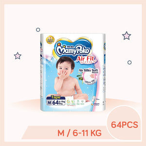 MamyPoko AirFit Diapers Tape M (6-11kg) 64pcs