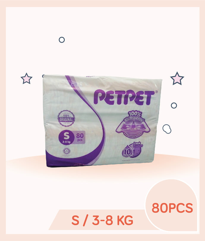 PetPet E-Mega Diapers Tape S (3-8kg) 72pcs