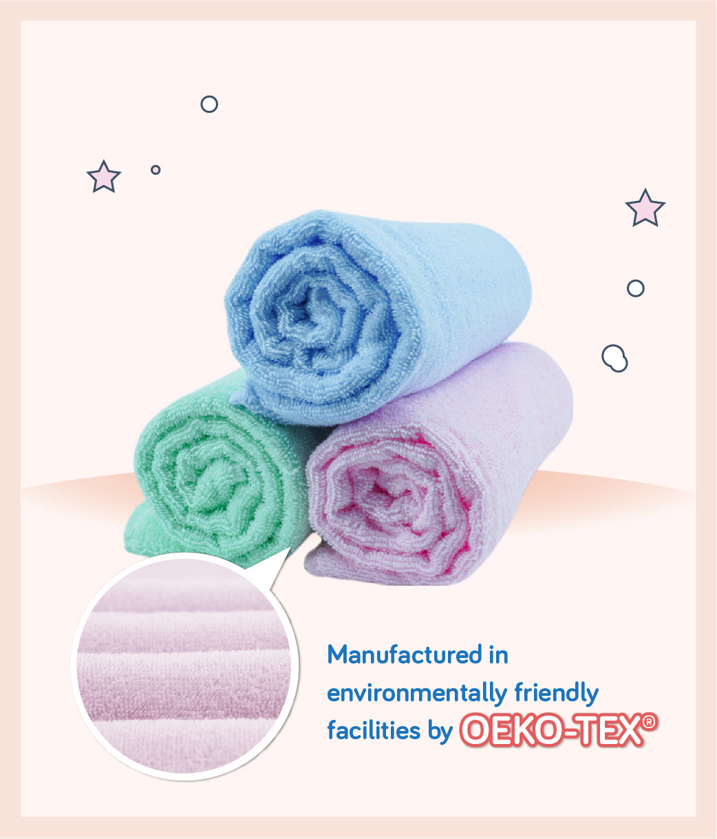 Kids Cotton Bath Towel manufactured in environmentally friendly facilities by OEKO-TEX