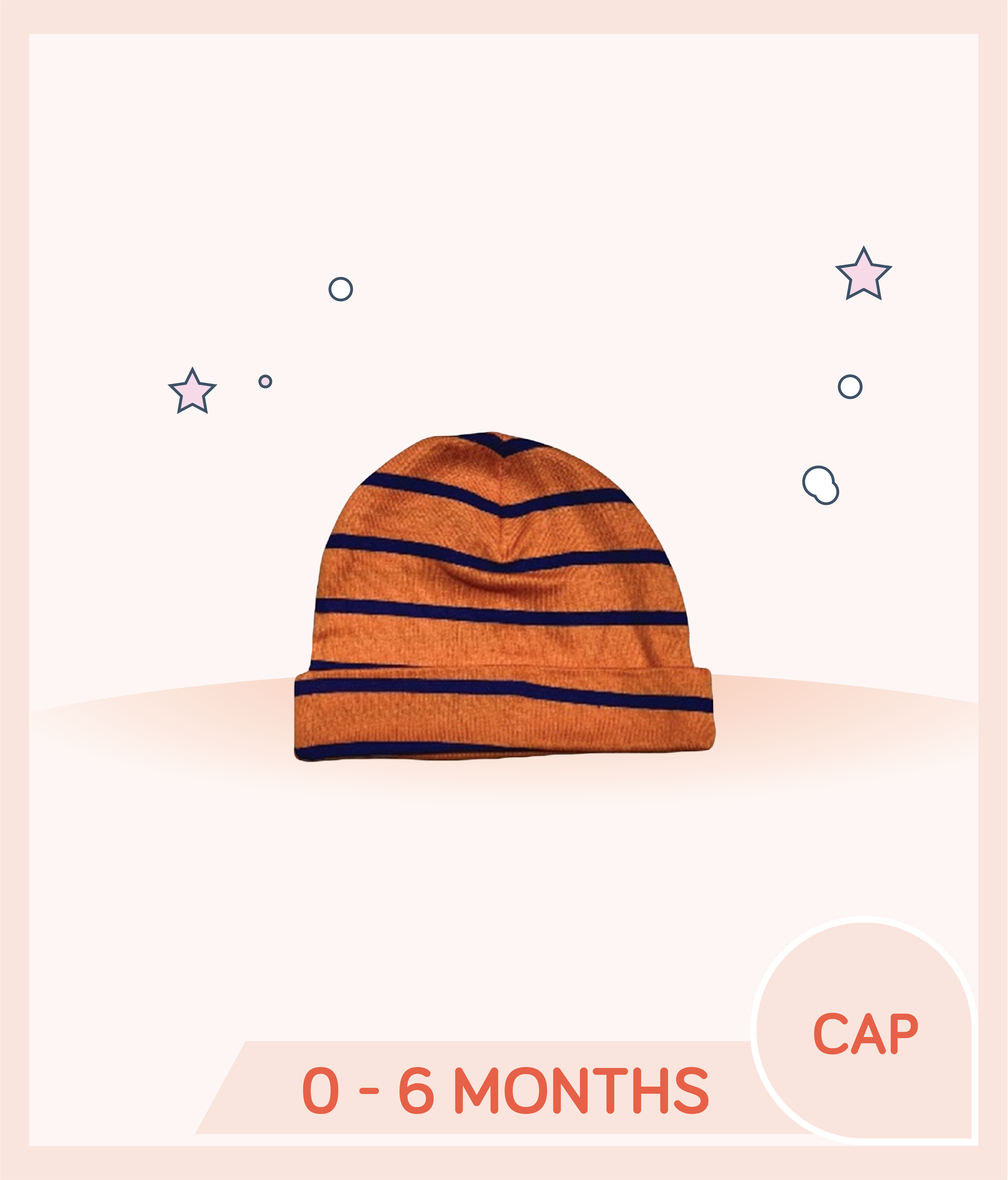 Gerber Boy Orange Black Striped Cap
